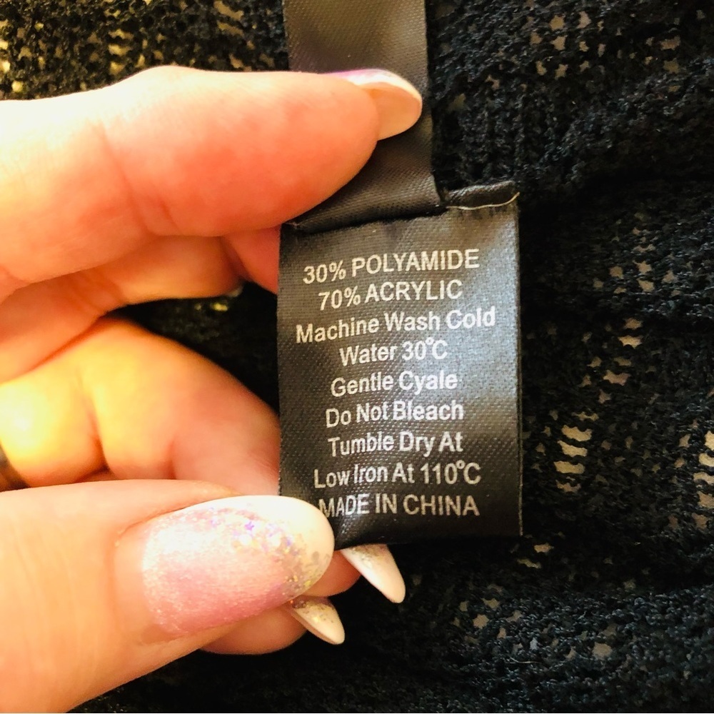 Xception(al) Small Black “Lacey” Knit Cardigan/ Duster “Pleated” - Picture 12 of 12